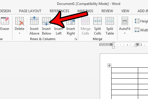 insert rows in microsoft word for mac